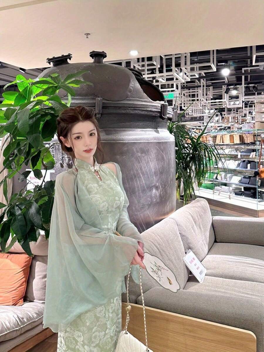 Women Midi Dresses - 單件綠色防曬上衣(高品質版) - 查看 1