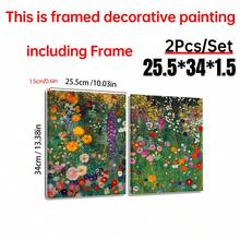 2件組 Gustav Klimt 農場花園帆布藝術牆面海報，有框 + 無框房間裝飾，Klimt 海報套裝，Klimt 花卉，牆面藝術印刷，Gustav Klimt 牆面裝飾，居家牆面裝飾，客廳裝飾，臥室裝飾 - 2pcs - 查看 6