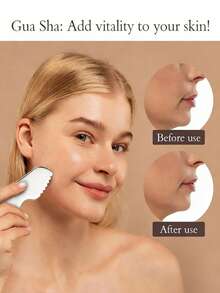 1pc Large Heart-Shaped Stainless Steel Gua Sha Board, Multi-Functional Facial Gua Sha Tool For Tightening And Lifting, Heart-Shaped Fascia Knife - Multicolor - View 4