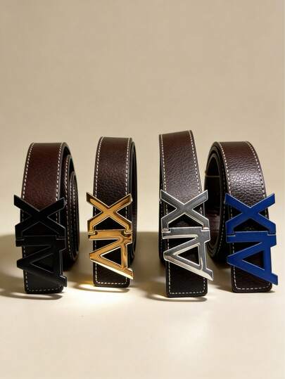 1pc Fashion Men's Real Leather Belt, Fashion Business Casual Style, Metal Buckle, Ideal Gift Choice Summer, School Fall, Autumn, Halloween Autumn-Winter Accessories,Suitable For Teens, Youth,Men,Casual, Outdoor, Athletic, Vacation, Graduation Gifts, Birthday, Daily Wear