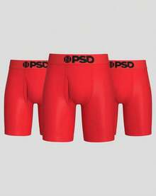 PSD Men's Boxer Briefs Modal 3 Pack - Red -  Underwear - Men's Underwear - Men's Boxers - Men Underwear - 紅色 - 查看 1