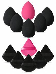 12PCS Makeup Tools Set Including:6PCS Makeup Sponges+6PCS Triangle Powder Puffs - Multicolor - View 10