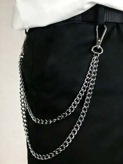 1pc Minimalist Fashion Chain Decor Punk Rock Hip Hop Jeans Waist Chain, Unisex