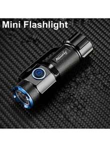 Alonefire X66 P50 LED 超亮迷你手电筒，手持式小型手电筒，Type-C USB 充电，便携式腰夹，夜间照明，适合女性背包口袋，户外和居家使用，包含 16340 电池 - 彩色 - 查看 5