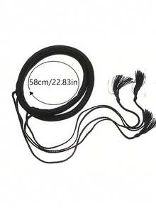 1pc Best-Selling Men's Headband, Arab Headscarf, Saudi Arabia UAE Headwrap - Islamic Tassel Headscarf & Dubai Headpiece, Suitable For Daily Wear, Travel And Pilgrimage - Traditional Muslim Turban - Black - View 9