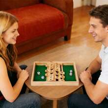 1pc Wooden Board Game, 2-Player Competition, Traditional Bar/Party/Travel/Family, Fun Math - Multicolor - View 1