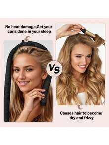 Set de 5 rizadores de cabello de esponja, peinado fácil durante la noche. Cabello rizado natural y esponjoso sin daño por calor. Incluye gorro de dormir de seda. Apto para cabello corto o largo, todo tipo de cabello. Set portátil. ¡Adiós a los permanentes dañinos! - Multicolor - Ver 9