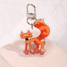 1个亚克力2D可爱动物钥匙扣挂件，适用于背包、钱包、相机装饰，生日、周年纪念日、情人节、返校礼物 - 彩色 - 查看 2