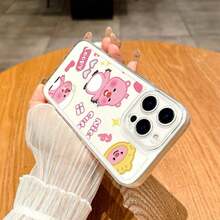 ピンクのクマデザインのTPUスマホケース、透明なエンジェルアイパターンとかわいいテキスト払いき。  17、16、15、14、13、12、11 Plus、Pro、Max、Airに最适。 2 in 1の耐衝撃性、隆起するカメラ保護する、すじの感じ、ファッションシンプル、完璧なクリスマスギフト。 友人、恋人、または自分自身を分けるに。 - クリア - チェックする 4