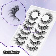 7对猫眼仿貂毛假睫毛，自然蓬松，适合日常佩戴，外出必备，纤长美睫工具 - 交叉款 - 查看 5