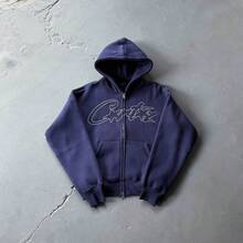 High-Quality American Street Hip-Hop Printed Zipper Cardigan Hooded Sweater Men's  Brand Casual Suit Jacket - LLMSRR06P - 查看 2