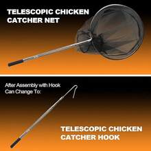Animal Catching Net Pole Trap Tool, Chicken Catcher, Leg Hook Trapping Kit, Animal Control Catching Pole.Suitable For Catching Cats, Birds, Poultry, And Small Animals.Ideal For Farm And Backyard Use.Features A Durable Handle And Is A Professional-Grade Poultry Catching Tool. - Black - View 4