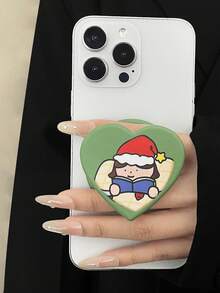 防震爱心设计韩式磁吸手机支架，爱心蝴蝶结波点英文设计，兼容MagSafe手机（手机壳），强力吸附，可伸缩折叠，适合懒人追剧的必备好物，情人节礼物 - 彩色 - 查看 2