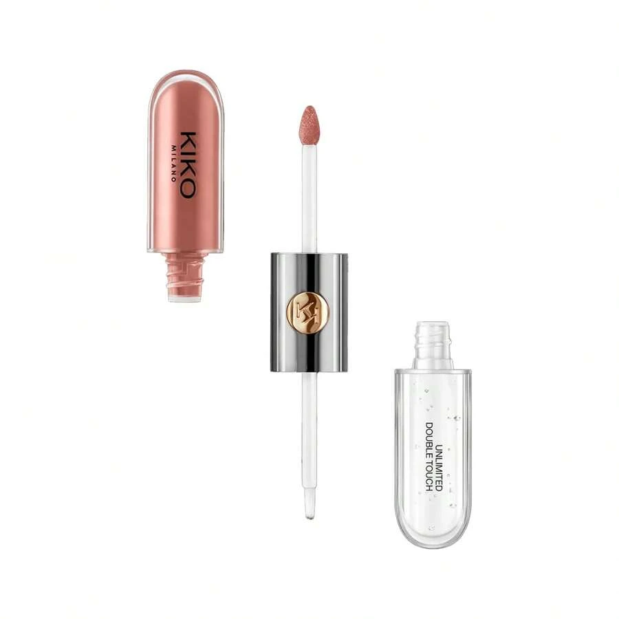 KIKO MILANO – Lápiz labial líquido de doble toque ilimitado con acabado mate o brillo labial | Maquillaje sin crueldad | Pintalabios de maquillaje profesional - 103 Rosa Natural - Ver 1