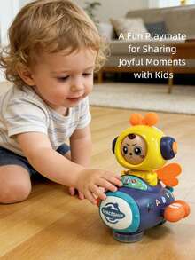 四合一变形太空穿梭蜜蜂玩具：可变形为4种可爱表情，配备彩色灯光、全方位轮子、自动避障功能以及炫酷的音乐和灯光模式。孩子们可以和这款小蜜蜂玩具一起玩耍跳舞，也是派对礼物的好选择。 - 彩色 - 查看 2