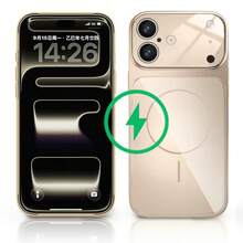 Hadaasi 1pc Gold Style Upgraded Version: Original Large Window Magnetic Protective Case, Compatible With IPhone 17/16/15/14/13/Apple Air/17 Pro Max - Supports Wireless Charging, Matte Finish - Gold - View 3