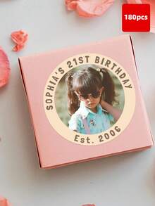 1-180张定制照片贴纸，个性化生日派对礼物，可印制您的照片，适合30岁生日、单身派对、闺蜜旅行、礼品标签、派对装饰、DIY、笔记本电脑等场合，非常适合送给朋友、女友、同事、老师、成年人，用于独特的生日庆祝、活动、办公室装饰、宿舍和家居纪念贴纸，也适合家庭使用。 - 玫瑰紅 - 查看 47