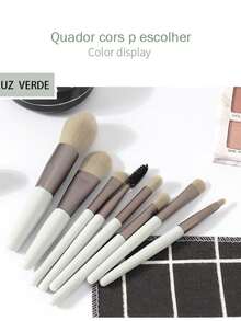 Professional Makeup Kit With 8 Brushes + 3 Sponges For Foundation/Powder/Blush And Contour / Includes Case - 彩色 - 查看 4