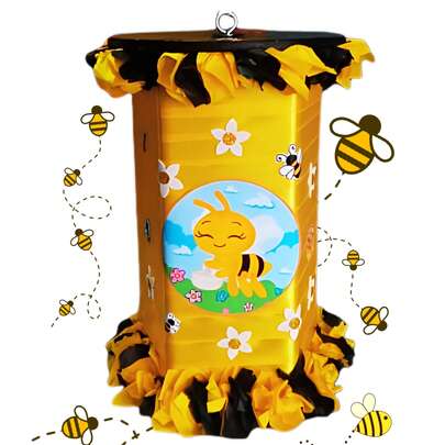 PIÑATA GIRATORIA ABEJITA AMARILLA 50 CM DE ALTURA CARTON
