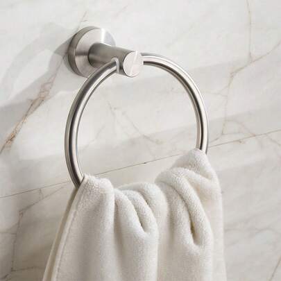 Anillo para toallas de acero inoxidable, viene con herramientas de instalación completas, adecuado para baño, cocina, salón, puede sostener toallas, toallas de mano, toallas faciales, a prueba de agua y óxido. Excelente para regalos de Año Nuevo y Día de San Valentín. Toallero de pared