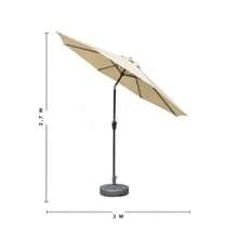 CY Eke Sombrilla de Jardín con Inclinación 2.7 M Altura 2.5 m Base de Aluminio para Terraza Playa Exterior - Cafetería - Ver 2