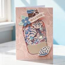 Creative Shell Cutting Mold, DIY Photo Album And Pressed Flower Template, Greeting Card Making Tool, Card Paper Cutting Handicraft, Greeting Card Template Cutting Mold - Silver - View 2