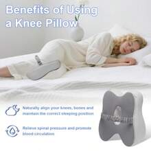 Memory Foam Leg Pillow For Side SleepersSciatica Pain Relief Pillow With Ergonomic Design Removable Breathable Cover And Elastic Band Grey - Grey - View 6