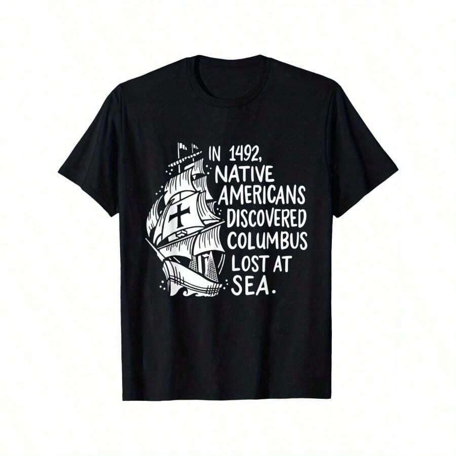 Camiseta masculina respirável 100% algodão - Gola redonda, manga curta, caimento confortável, estampa gráfica, design retrô, ideal para atividades internas e externas, presente perfeito para pai, marido, avô, família, preta, tamanhos P-XXXL - Preto - Ver 1