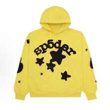 SP5DER  Spider Worldwide Tracksuit Foamed Letters Graphic Hoodies Vintage Printed Hoodie Sweatshirt Casual Oversized Long Sleeve Streetwear Hooded Pullover Streetwear Hoodies, Hooded Neck, Long Sleeve, Foamed Letters, Drop Shoulder, Loose Fit, Kangaroo Pocket, Drawstring Hoodie, Casual Pullover Sweatshirts. Easy To Wear With Leggings, Pants, Jeans, Skirts, Trousers, Etc.The Graphic Vintage Sweatshirts For Women Is A Great Choice For Daily Wear, Casual Wear, Streetwalk, City Walk, Weekends, Home Wear And So On,Suitable For Parties, Dating, Shopping, Office, Vacation, Friends Gatherings, Daily Home Life, Outdoor Activities - Màu vàng - Xem 6