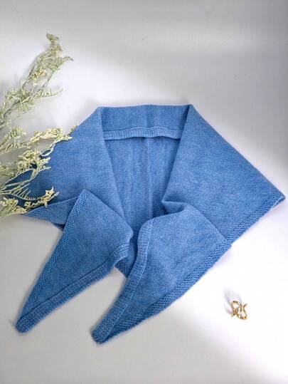 1件装女士羊毛三角围巾/头巾/披肩，针织围巾，适合秋冬季节，可搭配连衣裙