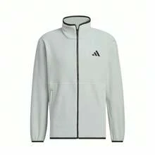 Adidas THREE-IN-ONE Patchwork Fleece Mid-Waisted 3-In-1 Hooded Zipper Jacket With Rainproof, Windproof, And Waterproof Fleece Lining; Textured Grey