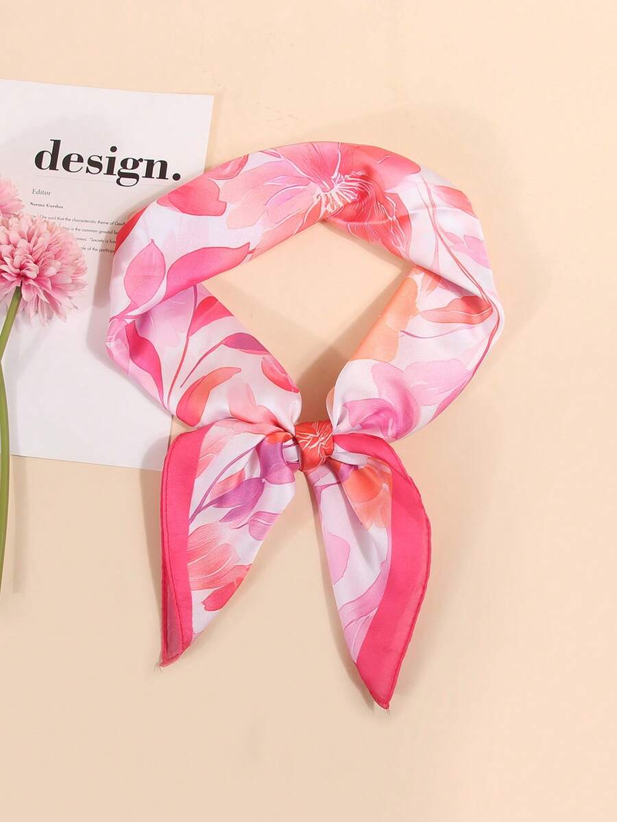 1 pieza Pañuelo/Bandana impreso de 70cm, accesorio de moda para mujer adecuado para la playa, vacaciones y la vida diaria, agregando destellos a tu estilo - Multicolor - Ver 1