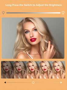 3-Fold LED Makeup Mirror With 3X/2X/1X Magnification And 800mAh Rechargeable Battery, Portable Touch Screen Lighted Vanity Mirror With 3 Color Temperatures And Brightness Adjustable, Foldable Design Suitable For Travel, Dorm, Home Use, Great Gift For Women, Girls, Makeup Artists, Valentine's Day,Giveaways,Travel,Cheap Stuff,Travel Essential - Multicolor - View 9