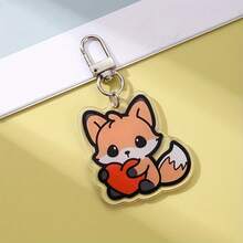 1个亚克力2D可爱动物钥匙扣挂件，适用于背包、钱包、相机装饰，生日、周年纪念日、情人节、返校礼物 - 彩色 - 查看 4