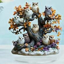 1个水晶猫头鹰摆件，彩色亚克力材质，2D打印，情人节送给朋友的完美礼物，理想的家居和办公桌装饰品，猫头鹰家居装饰 - 彩色 - 查看 8