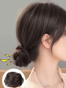 Búi tóc giả cài kẹp 6 inch, chất liệu tổng hợp, kiểu búi tóc bồng bềnh, mềm mại, giúp làm mới kiểu tóc nhanh chóng, kiểu Hàn Quốc, tóc giả dành cho nữ dịp Lễ Tình nhân. - Nhiều màu - Xem 8