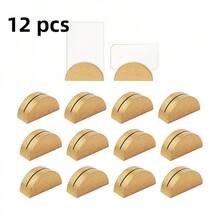 12pcs Stable Wooden Table Number Holders, Half-Circle Design Card Holders For Wedding, Party, Office, Restaurant, Birthday Event - Multicolor - View 14