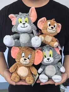 Tom And Jerry | 1pc Classic Tom And Jerry Plush Toy Christmas Gift Cartoon Movie Figures Cat Mouse Cute Stuffed Animals Doll For Kids Soft Huggable Plushie - Multicolor - View 2