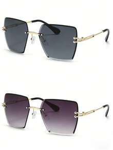 1/2/3 peças Óculos Decorativos de Moda com Bisel Fotogênico sem Moldura Quadrados - Degradê - Visão 10