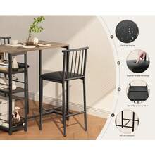 Dining Table & Chair Sets - Black - View 6