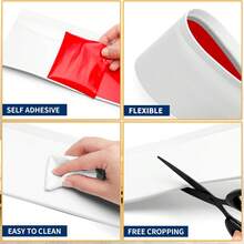 1/3/6m Flexible Self-Adhesive Vinyl Wall Corner Trim, Wide Self-Adhesive Removable Wall Corner Molding, Rubber Wall Corner Trim - White - View 11