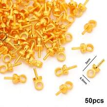 50pcs Golden Silvery New Sheep Eye Needles - Handmade DIY Jewelry Making, Necklace, Bracelet,Earrings,Jewelry And Head Accessories Production Supplies - Round Sheep Eyes - View 8