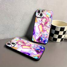 Estuche para teléfono con personajes lindos y burbujas coloridas Compatible con estuches para teléfonos   17  16 Pro Max  15 Pro Max  13 y  12 Brinda protección contra golpes y caídas Un gran regalo para familiares, amigos, amantes, novios/novias y el Día de San Valentín - Negro - Ver 7