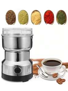 Mini Molino De Cafe Electrico Moledor De Especias Granos Plata, de Acero Inoxidable - Tipo de Enchufe A Japonés (100V) - Ver 1