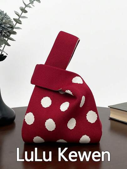 lulu kewen 1 chiếc túi xách nữ dệt họa tiết, túi đan móc mini tối giản, chất liệu dệt có kết cấu, thoáng khí, nhẹ, có thể gấp gọn, thích hợp đựng điện thoại, tiền xu, chìa khóa, ô dù, mỹ phẩm, son môi, nước hoa, sách, miệng túi chống bám bẩn, túi tote thời trang dành cho nữ, thích hợp cho kỳ nghỉ.