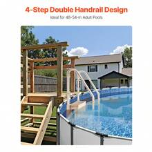 Swimming Pool Ladder, 4-Step Double Handrails Stairs With Non-Slip Heavy Duty Steps, Max Load Capacity 400 Lbs, For 48-54 In Inground & Above-Ground Pools Of Any Decking Surface, Taupe - Taupe - 4-step - View 2