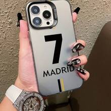 Madrid Number 7 Phone Case Compatible With IPhone 16, 15, 14, 13, 12, 11 Pro Max, X, XR, XS Max, 8 And 7 Plus Models, With Matte Anti-Drop Back Cover, Compatible With Samsung A33(5G)/A32(4G)/A52(5G 4G Universal)/S20FE/S21FE/A14(4G 5G Universal)/S23/S23 PLUS/S23 ULTRA/S23 FE/A55 5G/S24/S24 PLUS/S24 ULTRA/A05/A05s/A15(4G 5G Universal), Compatible With OPPO, Galaxy, Infinix, Vivo, Redmi, Realme C21Y - Grey - View 5