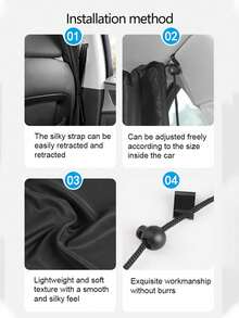 1 Set Car Window Curtain, Automotive Partition Curtain, Car Interior Sunshade, Rear Compartment Blackout Curtain - A - View 10
