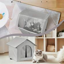 Warm In Winter, Cool In Summer Enclosed Cat/Dog Bed, Waterproof Outdoor Stray Cat Shelter, Weatherproof, Insulated Pet House