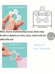 50pcs Balloon Clips, Balloon Arch Frame Connectors, Reusable Plastic Balloon Clips With Multi-Function Rings, For Decorating Balloon Arches, Weddings, Birthdays, Parties, Valentine's Day, Halloween, Christmas - White - View 4